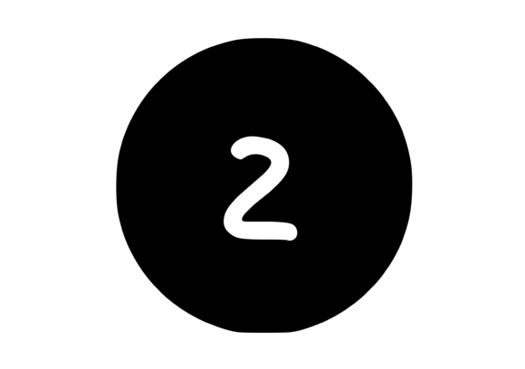 Circle Shape with Playful Mono 2 Graphics for Crafts