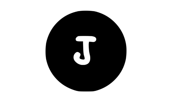 Circle Shape with Playful Mono J Graphics for Crafts