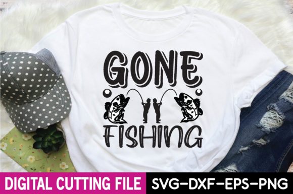 Gone Fishing Svg Graphics for T-Shirt Designs
