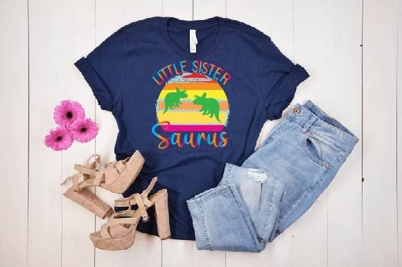 Little Sister Saurus SVG: Graphics for T-Shirt Designs