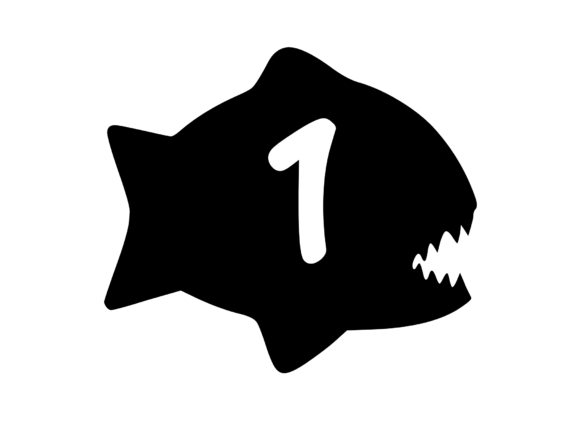 Piranha Fish with Playful Mono 1: Graphics for Crafts