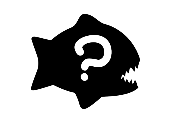 Piranha Fish with Playful Mono: Graphics for Crafts