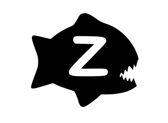 Piranha Fish with Playful Mono Z: Graphics for Crafts