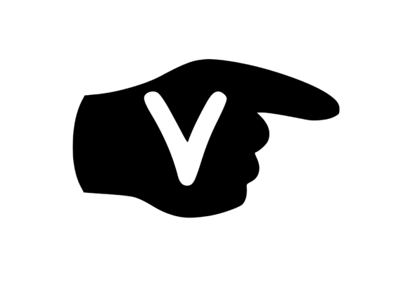 Pointing Hand with Playful Mono V: Graphics for Crafts