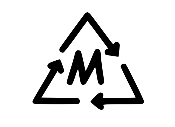 Recycle Symbol with Playful Mon M: Graphics & Crafts
