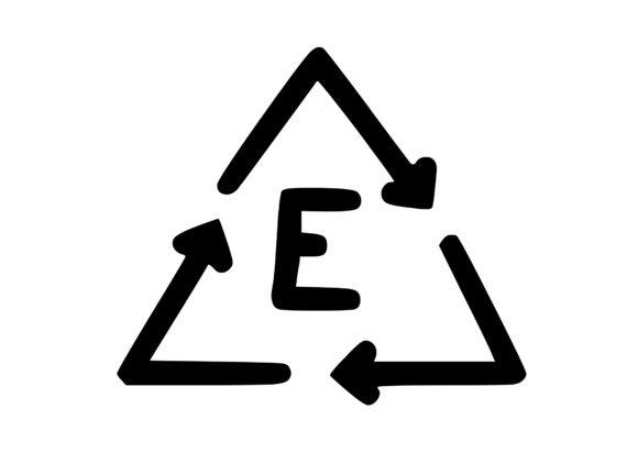 Recycle Symbol with Playful Mono E: Graphics & Crafts