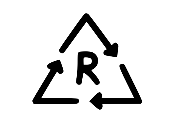 Recycle Symbol with Playful Mono R: Graphics & Crafts
