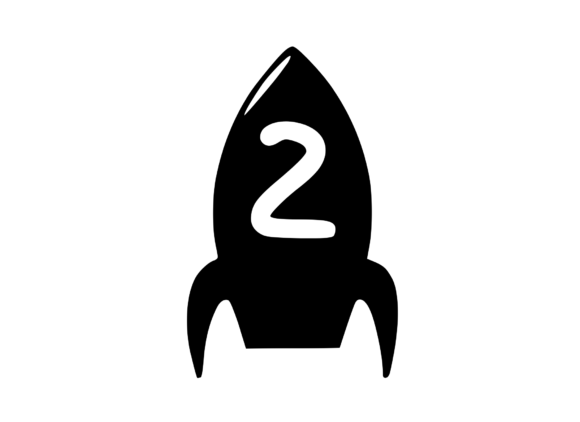 Space Rocket with Playful Mono 2 Graphics for Crafts
