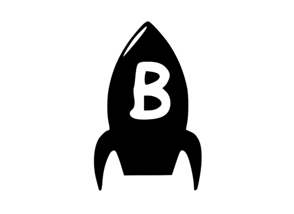 Space Rocket with Playful Mono B: Graphics for Crafts