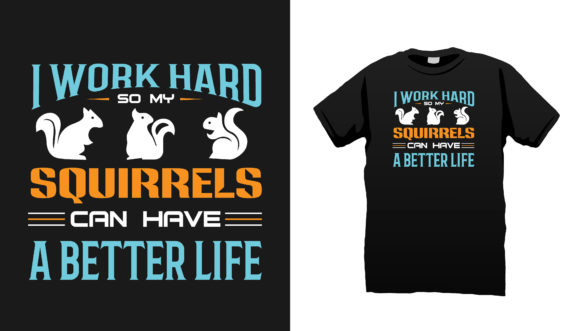 Squirrel Tshirt Design Vector: Graphics & Print Templates