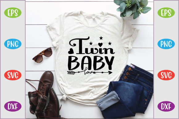 Twin Baby Graphics for T-Shirt Designs